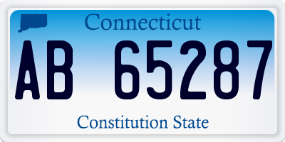 CT license plate AB65287