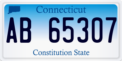 CT license plate AB65307