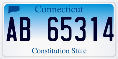 CT license plate AB65314