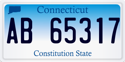 CT license plate AB65317