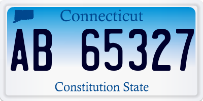 CT license plate AB65327