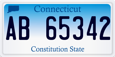 CT license plate AB65342