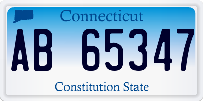 CT license plate AB65347