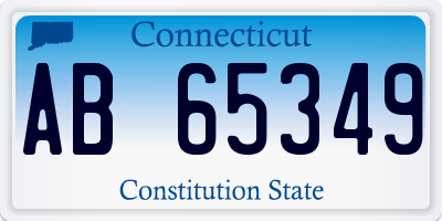 CT license plate AB65349