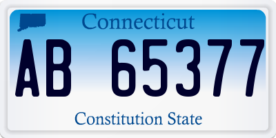 CT license plate AB65377