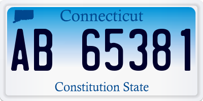 CT license plate AB65381