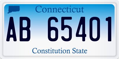 CT license plate AB65401