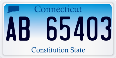 CT license plate AB65403