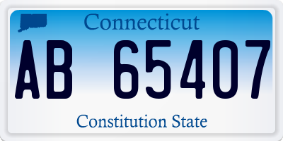 CT license plate AB65407