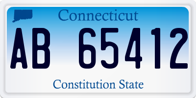 CT license plate AB65412