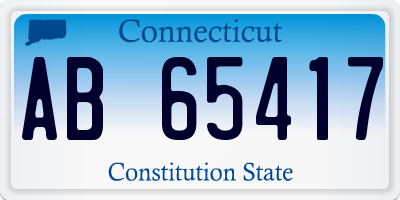 CT license plate AB65417