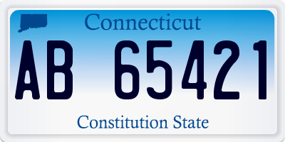 CT license plate AB65421