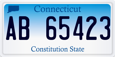 CT license plate AB65423