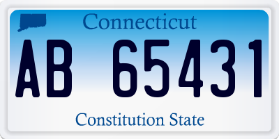 CT license plate AB65431