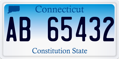 CT license plate AB65432