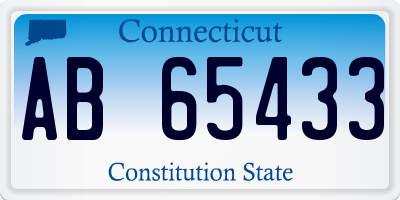 CT license plate AB65433