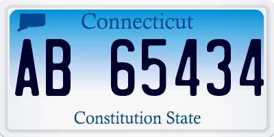 CT license plate AB65434