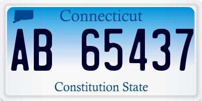 CT license plate AB65437