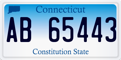 CT license plate AB65443