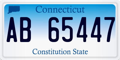 CT license plate AB65447