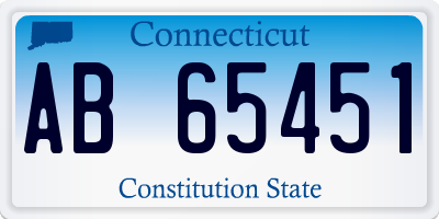 CT license plate AB65451