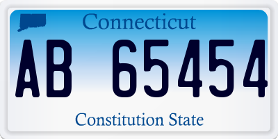 CT license plate AB65454