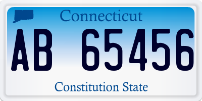 CT license plate AB65456