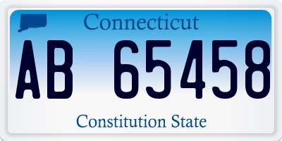 CT license plate AB65458