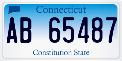 CT license plate AB65487