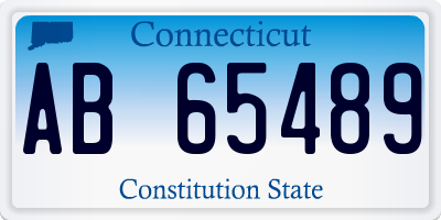 CT license plate AB65489