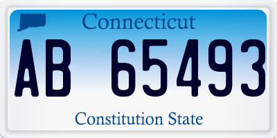 CT license plate AB65493