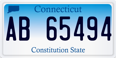 CT license plate AB65494