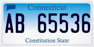 CT license plate AB65536