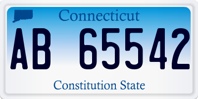 CT license plate AB65542