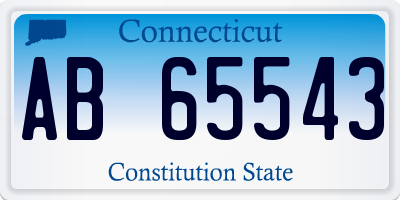 CT license plate AB65543