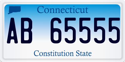 CT license plate AB65555