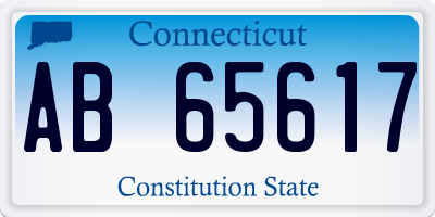 CT license plate AB65617