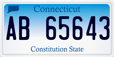 CT license plate AB65643