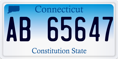 CT license plate AB65647
