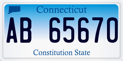 CT license plate AB65670