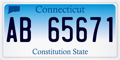 CT license plate AB65671