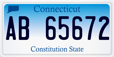 CT license plate AB65672