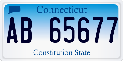 CT license plate AB65677