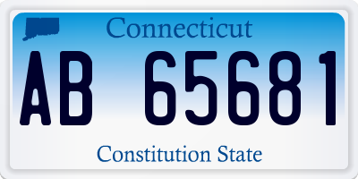 CT license plate AB65681