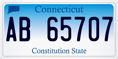 CT license plate AB65707