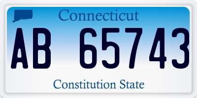 CT license plate AB65743