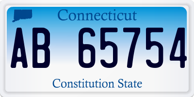 CT license plate AB65754