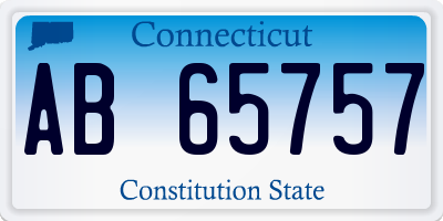 CT license plate AB65757