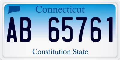 CT license plate AB65761