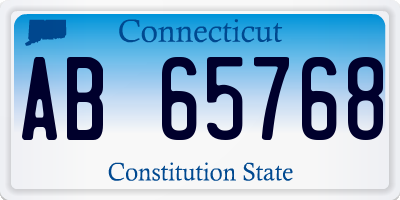 CT license plate AB65768